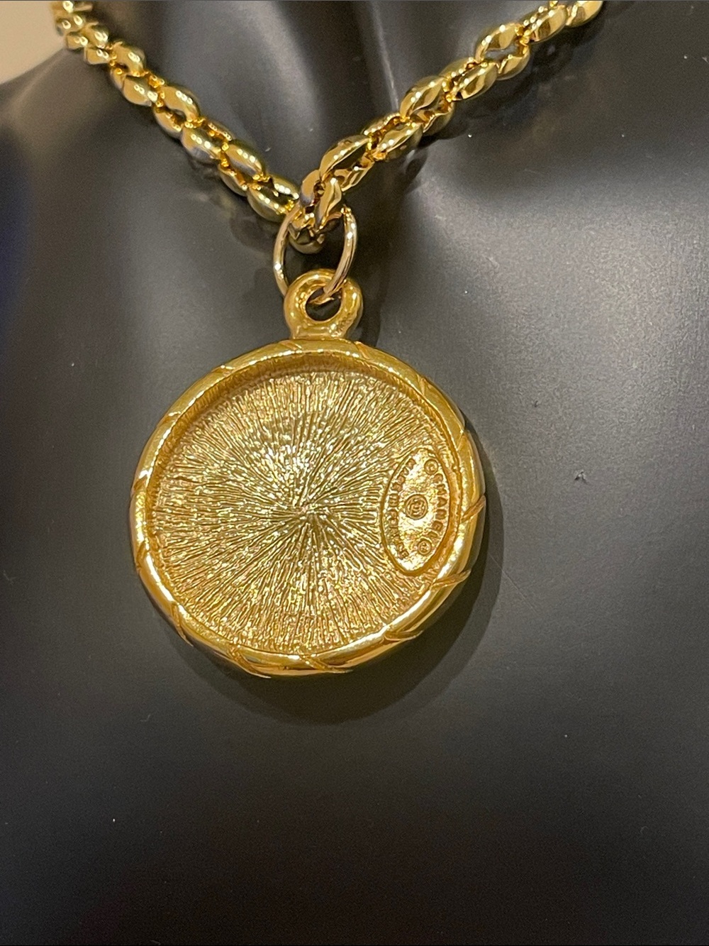 CHANEL Gold-Tone Coin Pendant And Chain Necklace - Picture 4 of 13